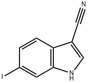 6-碘-1H-吲哚-3-碳腈 结构式