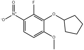 Benzene, 2-(cyclopentyloxy)-3-fluoro-1-methoxy-4-nitro- 结构式