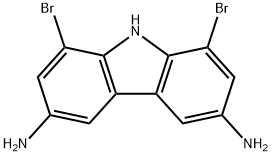 9H-Carbazole-3,6-diamine, 1,8-dibromo- 结构式