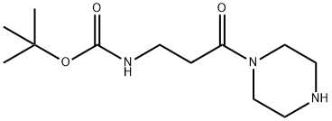 Carbamic acid, N-[3-oxo-3-(1-piperazinyl)propyl]-, 1,1-dimethylethyl ester 结构式