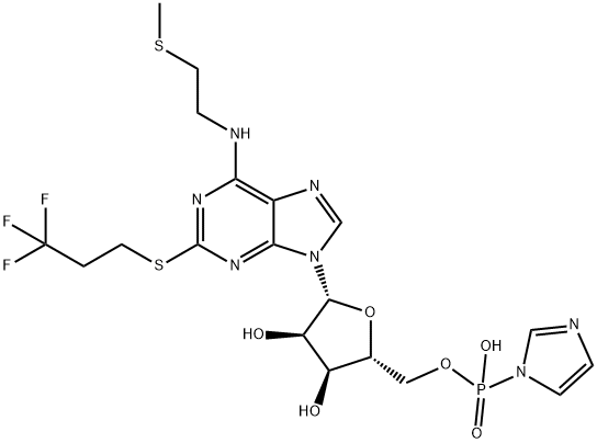 N-[2-(methylthio)ethyl]-2-[(3,3,3-trifluoropropyl)thio]-Adenosine 5''-(hydrogen P-1H-imidazol-1-ylphosphonate) 结构式