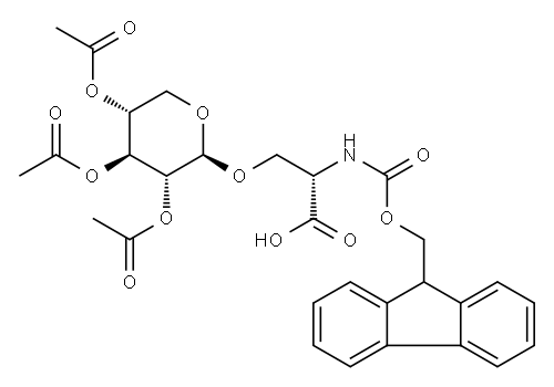 Xylosylated L-serine,Fmoc-L-Ser(β-Xyl(Ac3))-OH 结构式