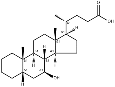 7β-Hydroxy-5β-cholanoic Acid 结构式