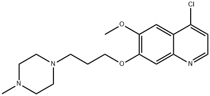 4-氯-6-甲氧基-7-(3-(4-甲基哌嗪-1-基)丙氧基)喹啉 结构式