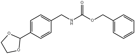 Carbamic acid, N-[[4-(1,3-dioxolan-2-yl)phenyl]methyl]-, phenylmethyl ester 结构式