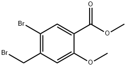Benzoic acid, 5-bromo-4-(bromomethyl)-2-methoxy-, methyl ester 结构式