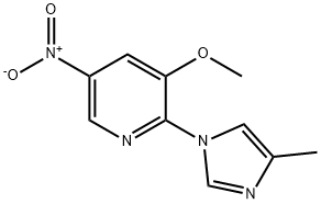 3-甲氧基-2-(4-甲基-1H-咪唑-1-基)-5-硝基吡啶 结构式