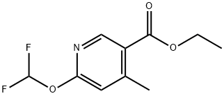 Ethyl Ester 6-(Difluoromethoxy)-4-methyl-3-pyridinecarboxylic Acid 结构式