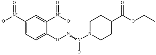 4-Piperidinecarboxylic acid, 1-[2-(2,4-dinitrophenoxy)-1-oxidodiazenyl]-, ethyl ester 结构式