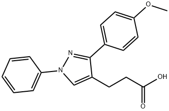 JR-6898, 3-(3-(4-Methoxyphenyl)-1-phenyl-1H-pyrazol-4-yl)propanoic acid, 97% 结构式