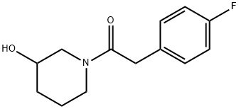 2-(4-氟苯基)-1-(3-羟基哌啶-1-基)乙烷-1-酮 结构式