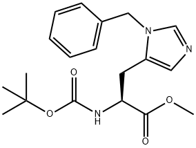 L-Histidine, N-[(1,1-dimethylethoxy)carbonyl]-3-(phenylmethyl)-, methyl ester 结构式