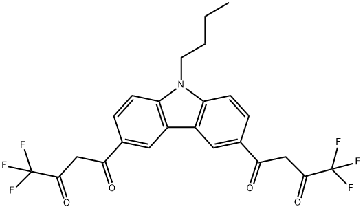 9-丁基-3,6-二(4,4,4-三氟-1,3-丁二酮基)咔唑 结构式