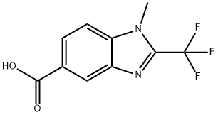 1-methyl-2-(trifluoromethyl)-1H-1,3-benzodiazole-5-carboxylic acid 结构式