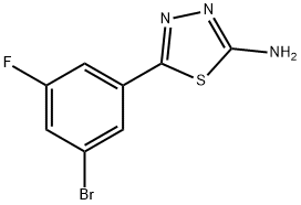 5-(3-溴-5-氟苯基)-1,3,4-噻二唑-2-胺 结构式