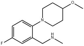 {[5-氟-2-(4-甲氧基哌啶-1-基)苯基]甲基}(甲基)胺 结构式