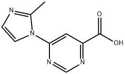 4-Pyrimidinecarboxylic acid, 6-(2-methyl-1H-imidazol-1-yl)- 结构式