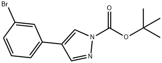 叔丁基4-(3-溴苯基)-1H-吡唑-1-羧酸盐 结构式