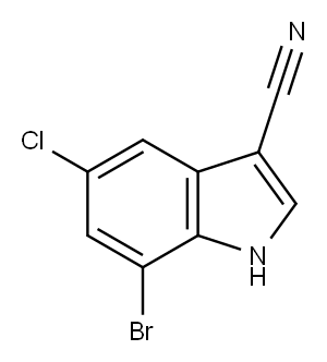 1H-Indole-3-carbonitrile, 7-bromo-5-chloro- 结构式
