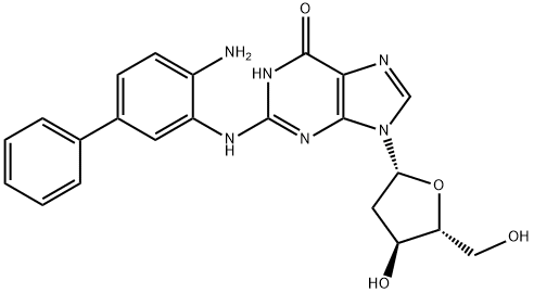 Guanosine, N-(4-amino[1,1'-biphenyl]-3-yl)-2'-deoxy- 结构式