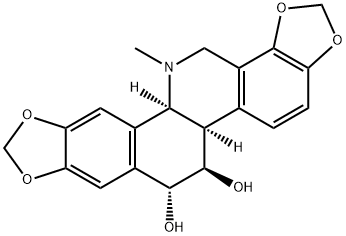 [1,3]Benzodioxolo[5,6-c]-1,3-dioxolo[4,5-i]phenanthridine-6,7-diol, 5b,6,7,12b,13,14-hexahydro-13-methyl-, (5bR,6R,7R,12bS)- 结构式