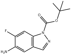 5-氨基-6-氟-1H-吲唑-1-羧酸叔丁酯 结构式