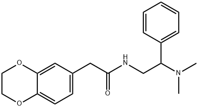 2-(2,3-二氢苯并[B][1,4]二噁英-6-基)-N-[2-(二甲氨基)-2-苯基乙基]乙酰胺 结构式