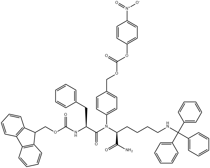 FMOC-PHE-LYS(TRT)-PAB-PNP 结构式