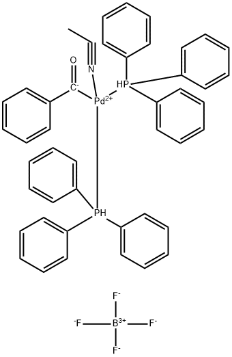 Palladium(1+), (acetonitrile)benzoylbis(triphenylphosphine)-, (SP-4-1)-, tetrafluoroborate(1-) (9CI) 结构式