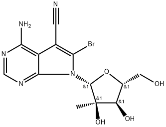 4-Amino-6-bromo-5-cyano-7-(2-beta-C-methyl-beta-D-ribofurano syl)-7H-pyrrolo[2.3-d]pyrimidine 结构式