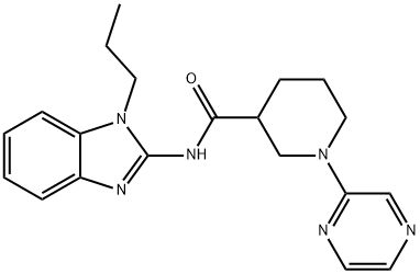 3-Piperidinecarboxamide, N-(1-propyl-1H-benzimidazol-2-yl)-1-(2-pyrazinyl)- 结构式