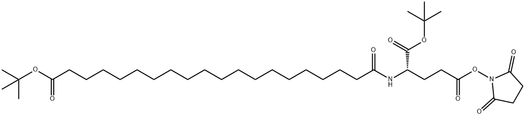 L-Glutamic acid, N-[20-(1,1-dimethylethoxy)-1,20-dioxoeicosyl]-, 1-(1,1-dimethylethyl) 5-(2,5-dioxo-1-pyrrolidinyl) ester 结构式