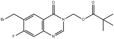 Propanoic acid, 2,2-dimethyl-, [6-(bromomethyl)-7-fluoro-4-oxo-3(4H)-quinazolinyl]methyl ester 结构式