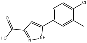 1H-Pyrazole-3-carboxylic acid, 5-(4-chloro-3-methylphenyl)- 结构式
