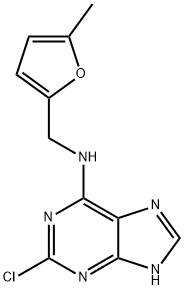 2-Chloro-N-[(5-methylfuran-2-yl)methyl]-7H-purin-6-amine 结构式