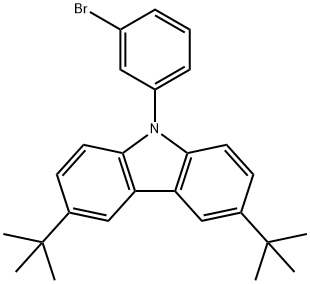 3,6-二叔丁基-9-(3-溴苯基)咔唑 结构式