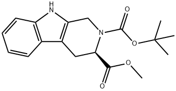 2H-Pyrido[3,4-b]indole-2,3-dicarboxylic acid, 1,3,4,9-tetrahydro-, 2-(1,1-dimethylethyl) 3-methyl ester, (3R)- 结构式