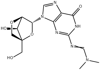 鸟苷,N-[(二甲基氨基)亚甲基]-2′-O,4′-C亚甲基-(ACI) 结构式