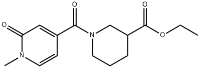 乙基1-(1-甲基-2-氧代-1,2-二氢吡啶-4-羰基)哌啶-3-羧酸酯 结构式