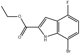 1H-Indole-2-carboxylic acid, 7-bromo-4-fluoro-, ethyl ester 结构式