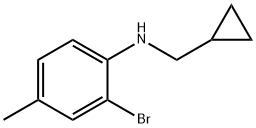 2-溴-N-(环丙基甲基)-4-甲基苯胺 结构式