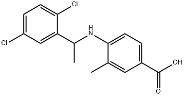 4-{[1-(2,5-二氯苯基)乙基]氨基}-3-甲基苯甲酸 结构式