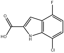 7-氯-4-氟-1H-吲哚-2-羧酸 结构式