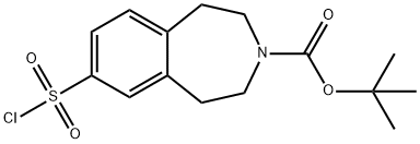 3H-3-Benzazepine-3-carboxylic acid, 7-(chlorosulfonyl)-1,2,4,5-tetrahydro-, 1,1-dimethylethyl ester 结构式