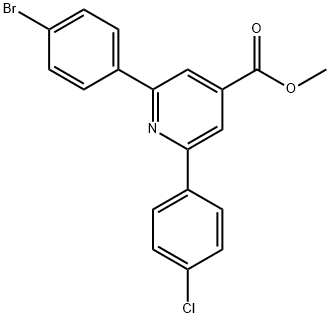 JR-9123, Methyl 2-(4-Bromophenyl)-6-(4-chlorophenyl)pyridine-4-carboxylate, 97% 结构式