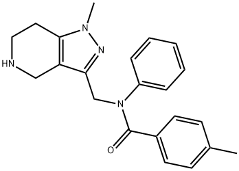 4-methyl-N-[(1-methyl-4,5,6,7-tetrahydro-1H-pyrazolo[4,3-c]pyridin-3-yl)methyl]-N-phenylbenzamide hydrochloride 结构式