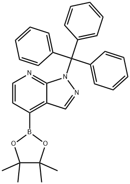 4-(4,4,5,5-四甲基-1,3,2-二氧杂硼烷-2-基)-1-三苯甲基-1H-吡唑并[3,4-B]吡啶 结构式