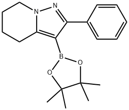2-phenyl-3-(4,4,5,5-tetramethyl-1,3,2-dioxaborolan-2-yl)-4,5,6,7-tetrahydropyrazolo[1,5-a]pyridine 结构式
