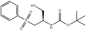 Carbamic acid, N-[(1R)-1-(hydroxymethyl)-2-(phenylsulfonyl)ethyl]-, 1,1-dimethylethyl ester 结构式