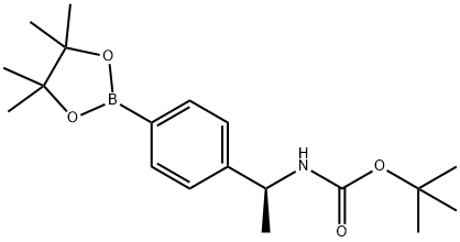 Carbamic acid, N-[(1S)-1-[4-(4,4,5,5-tetramethyl-1,3,2-dioxaborolan-2-yl)phenyl]ethyl]-, 1,1-dimethylethyl ester 结构式